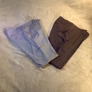 Old Navy| Bundle of 2 -  Women’s Khaki Mid Rise Cargo Pants Brown and Tan Size 8